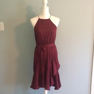NWT Loft Burgundy Lightweight summer dress Size Small Tall